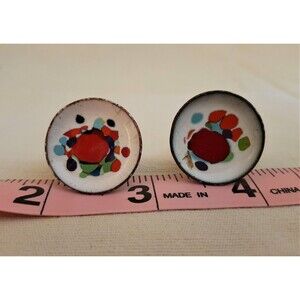 Estate, Vintage, MCM Spatter Painted Cufflink Pair